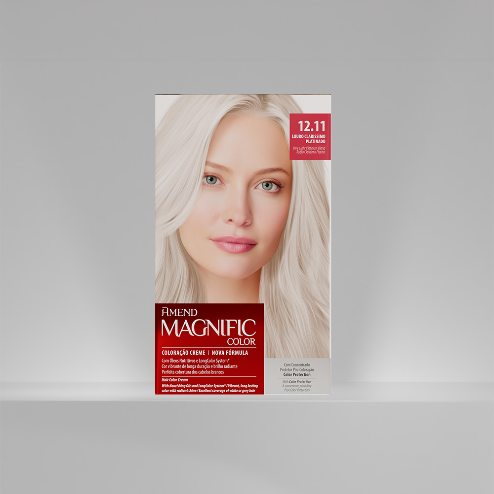 Kit Coloração Amend Magnific Color 12.11 Louro Claríssimo Platinado